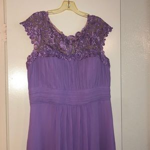 Purple Lace Topped Bridesmaid Dress
